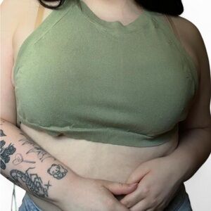 Olive Green Women's Halter Top